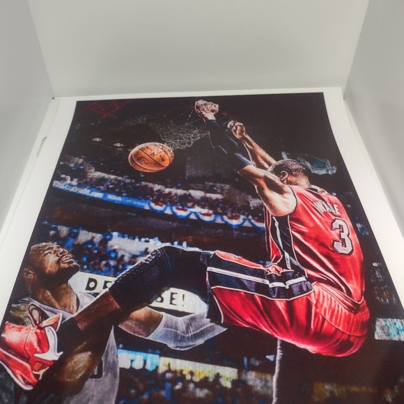 Brand New!💯 Dwyane Wade Miami Heat Glossy 8.5x11 Slam Dunk💥Color Art Poster🤩 - Picture 6 of 7
